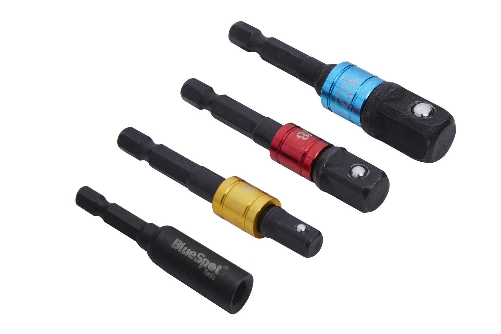 Colour Coded Impact Socket Adaptors (1/4" 3/8" 1/2") Hex Bit Holder
