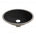 Pond Oval Undermount Bathroom Vanity Sink 16-7/8" X 13-7/8" Black