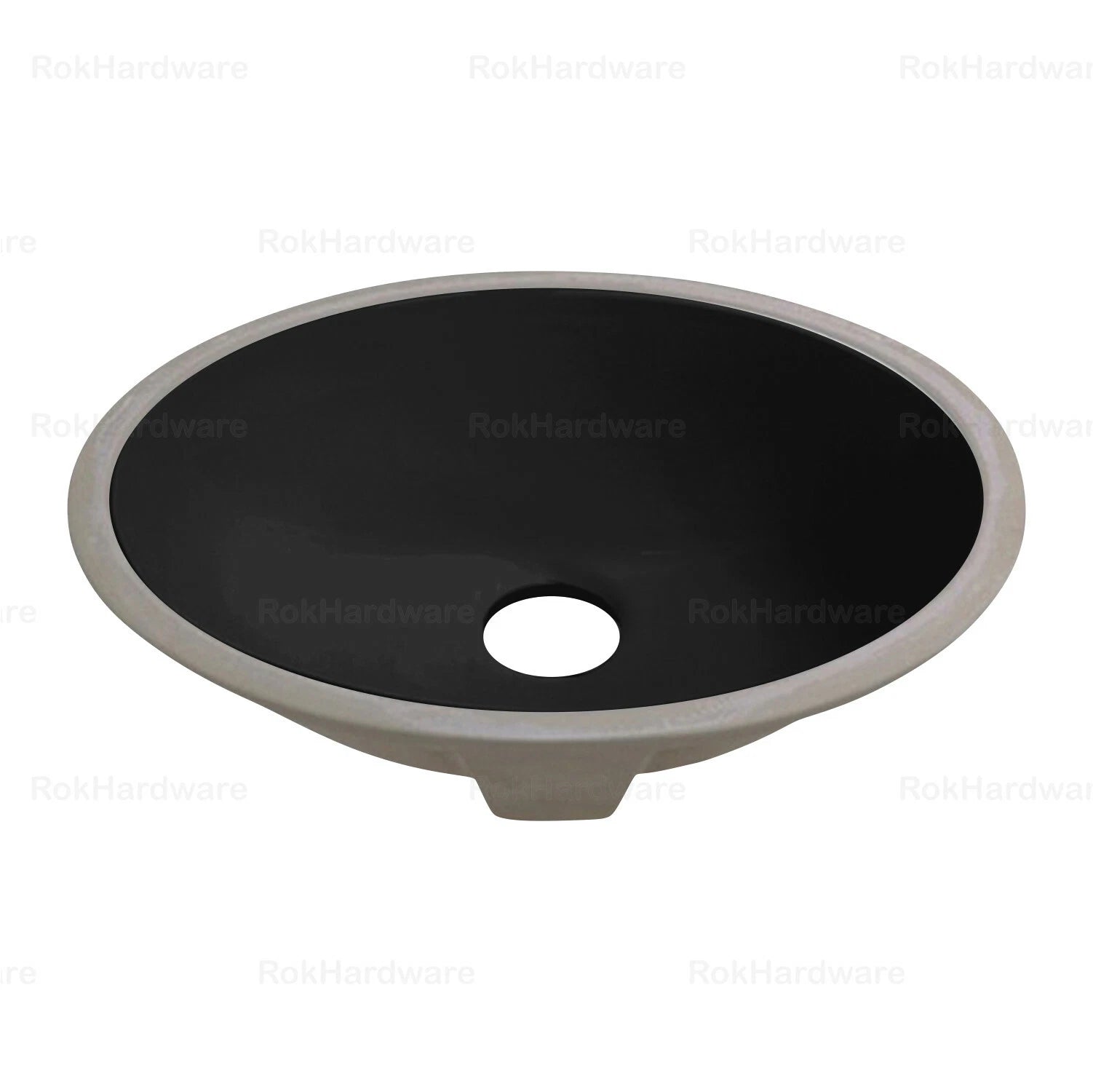 Pond Oval Undermount Bathroom Vanity Sink 16-7/8" X 13-7/8" Black