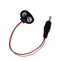 9V Battery Plug Clip Connector to 5.5mm x 2.1mm Male Power Socket Jack