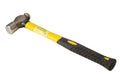 16oz Ball Pein Ballpein Hammer Fiberglass Handle w Softgrip