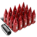 J2 7075 Forged Aluminum M12x1.25 7.5cm Spiky Cap Lug Nuts W/adapter