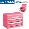 Workpro Metal Mini Tool Box Top Tool Chest W/ 2 Drawers Ball Bearing