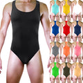 Mens Ice Silk Backless Singlet Jockstrap Bulge Thong Bodysuit