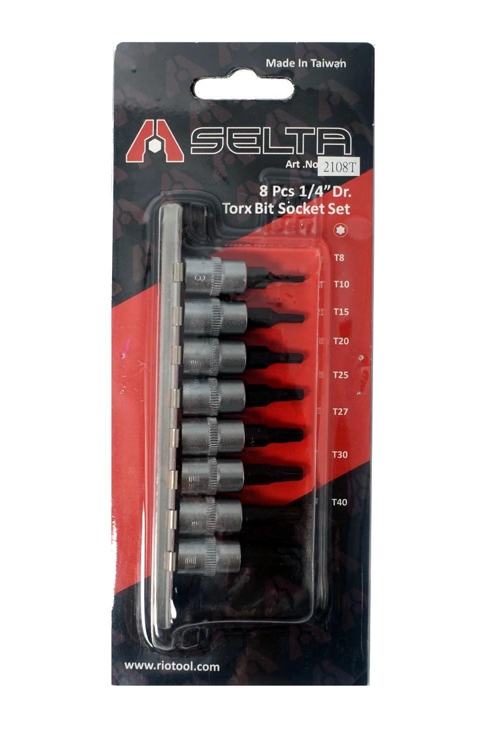 Selta Taiwan S2 Steel 1/4" Dr. Torx Star Socket