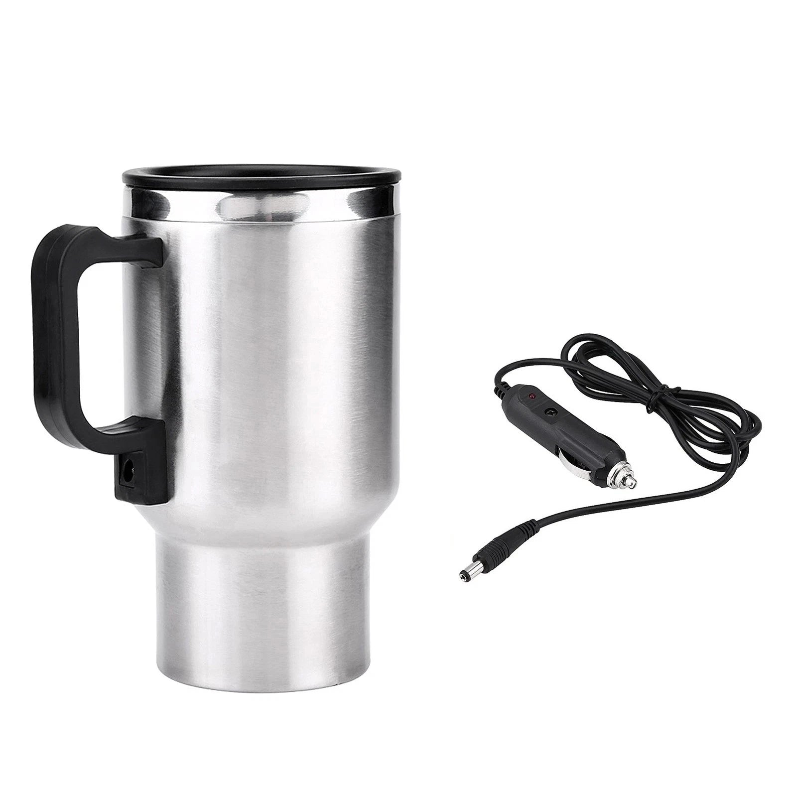 12V Electric Car Cup 450ml Stainless Steel Heated Travel Mug For