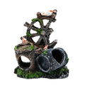 Aquarium Ornaments Steering Wheel Wine Barrel Home Pet Fish Tank