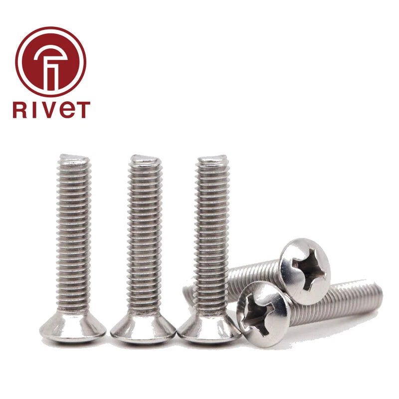 M5 M6 304 Stainless Steel Raised Countersunk Head Screws Cross Recess