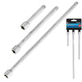 BlueSpot 3pc 1/4" Drive Socket Extension Bar Set 75mm 150mm 250mm Long ReachOpen