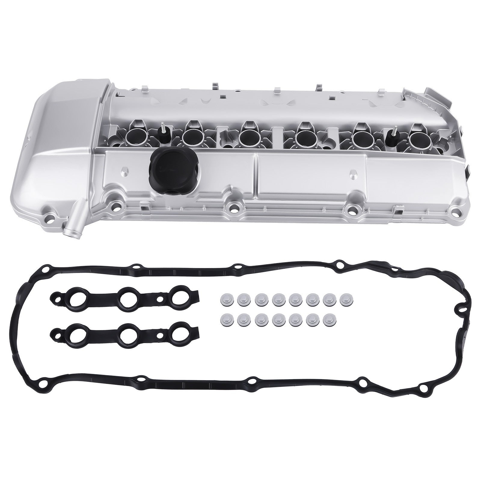 Aluminum Valve Cover w/ Gasket Oil Cap for BMW 325i 330i 525i X3 X5 Z4