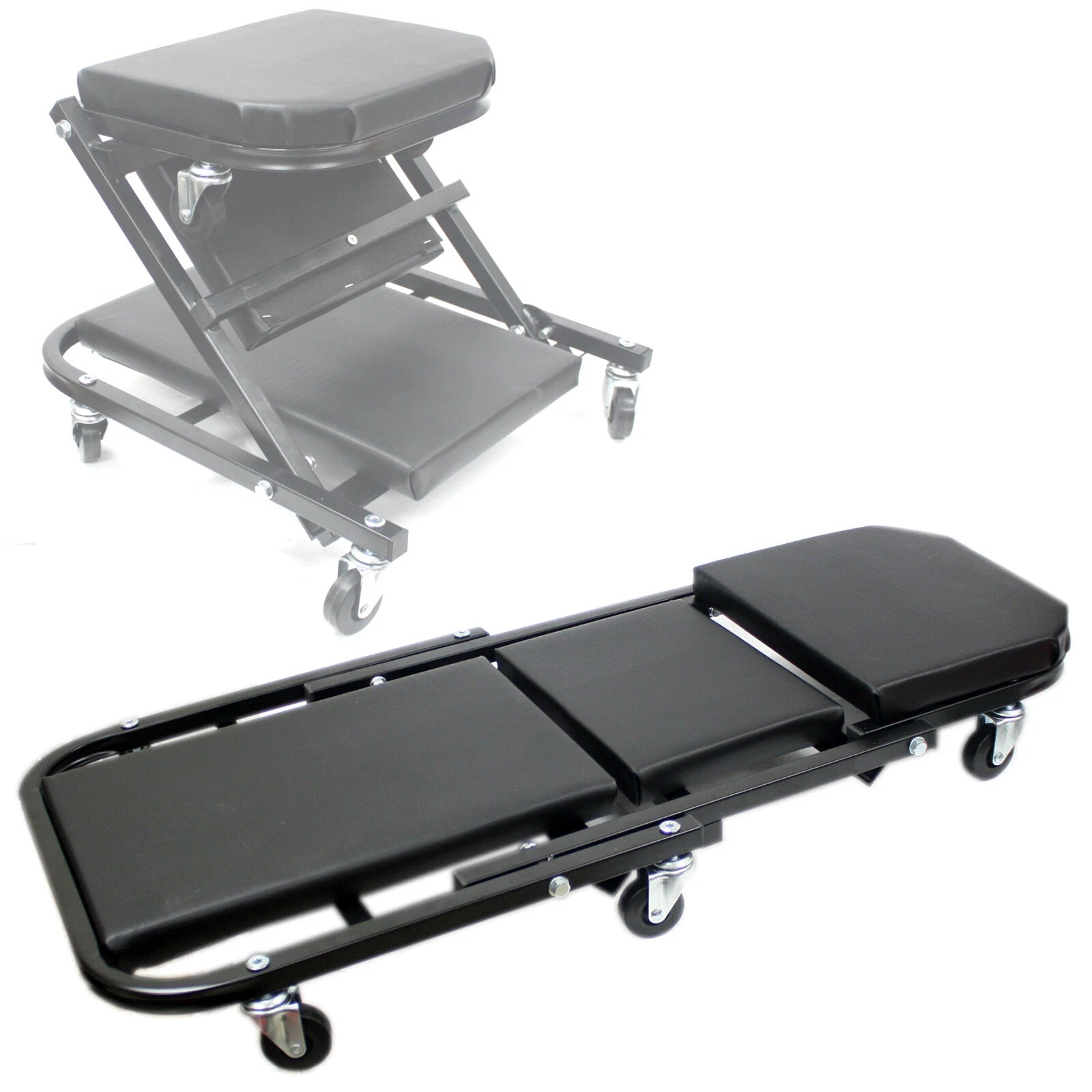 36" Foldable Z Creeper Seat Rolling Chair Auto Mechanic Shop Garage