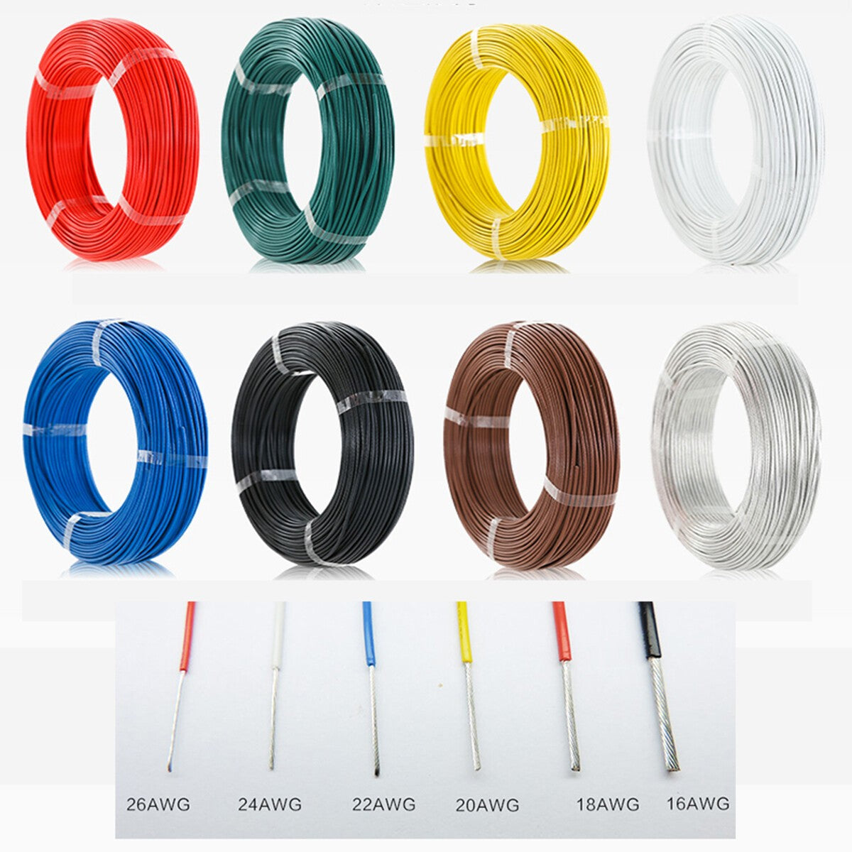 PTFE Cable Wire 12-28 AWG Flexible Stranded Copper