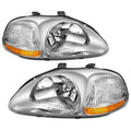 For 96-98 Honda Civic Ek/ej/em Chrome Housing Amber | Built Supply Co