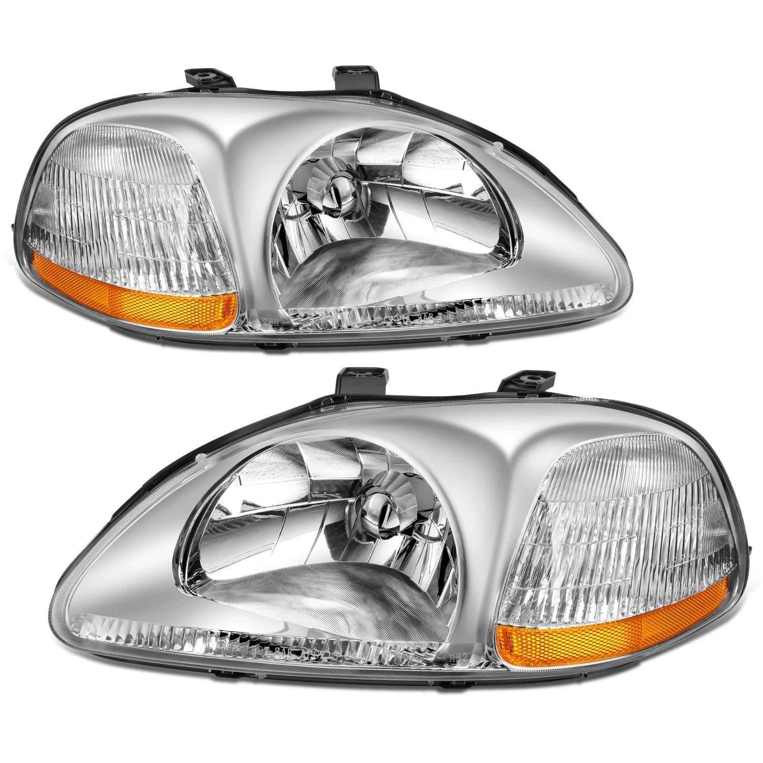 For 96-98 Honda Civic Ek/ej/em Chrome Housing Amber | Built Supply Co