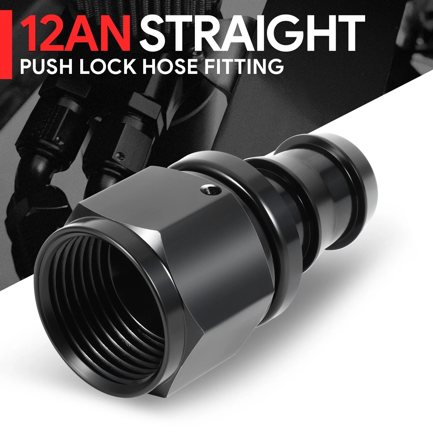 12an To 3/4" Barb T6061 Straight Push Lock Hose End Fittings 2000PSI
