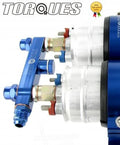 Twin Fuel Pump Billet Aluminium Assembly Outlet Manifold Fits Bosch