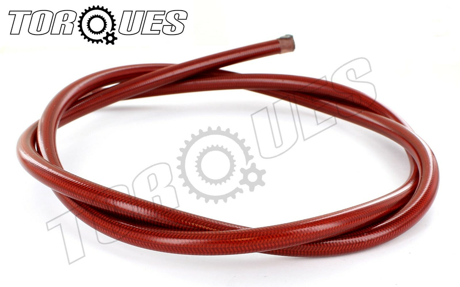 AN-3 (1/8 I.D) Stainless Braided Transparent Red PVC Coated Brake Hose