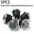 Spst For Toggle Switch Snap-in Waterproof Cover 12V /Set Black Car