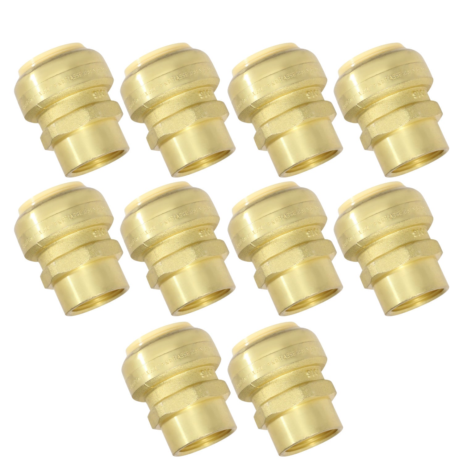 10 Pack XFITTING 1" Push Fit x 3/4" Female NPT Threaded