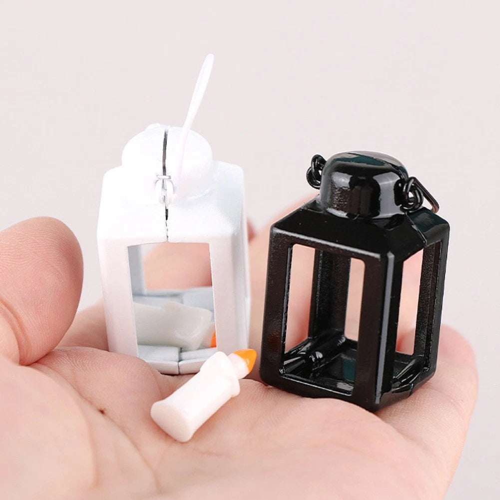 Miniature Lantern For 1:12 Dollhouses - Wrought Iron Body And
