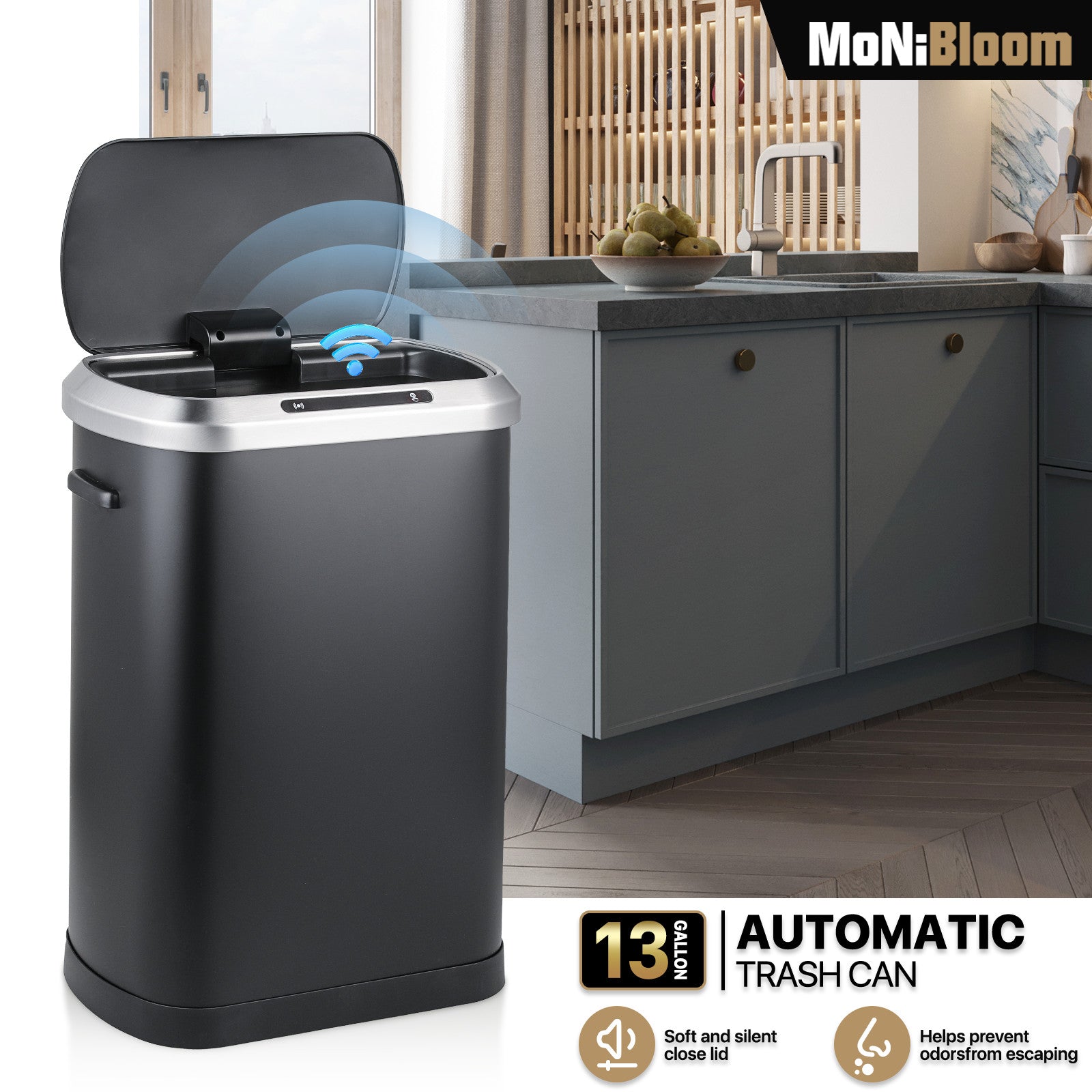 13 Gallon Motion Sensor Trash Can