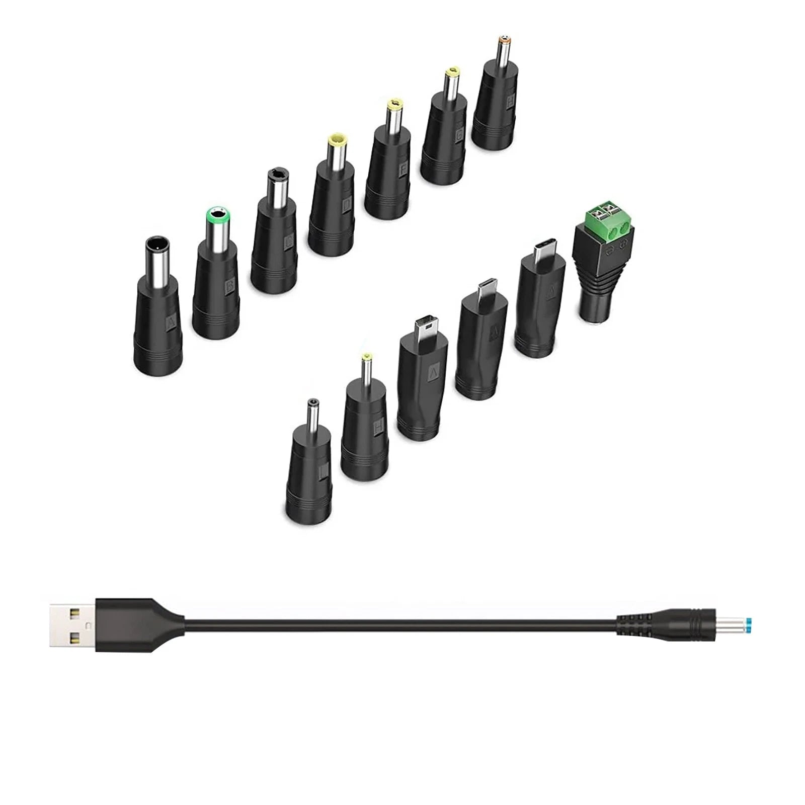 1*usb To Dc 5V Power Cord, Universal Dc 5.5x2.1mm Cable With 13