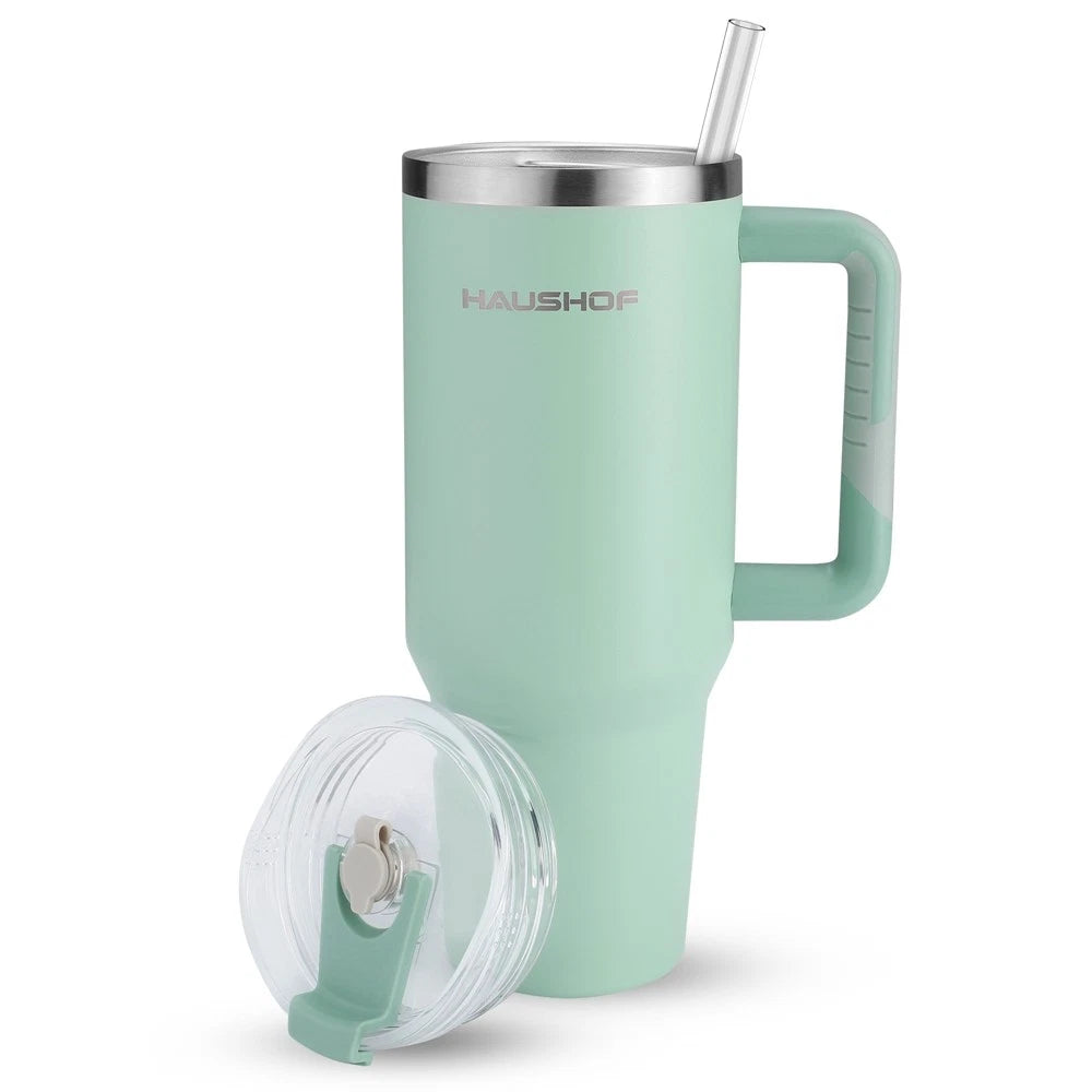 HAUSHOF 40 oz Travel Mug Stainless Double Wall Vacuum Insulated Tumbler Green US