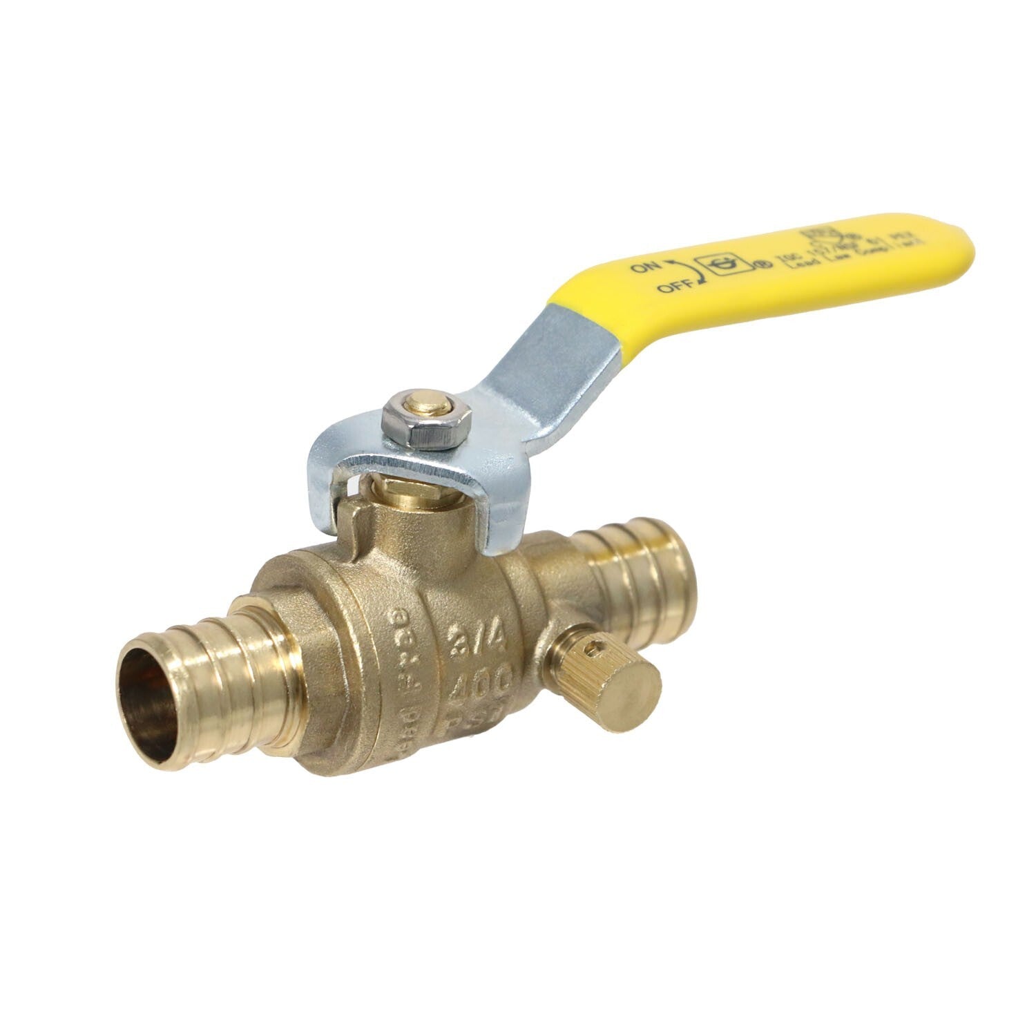 100 Pack XFITTING 3/4" Pex Ball Valve with Drain, Pex B