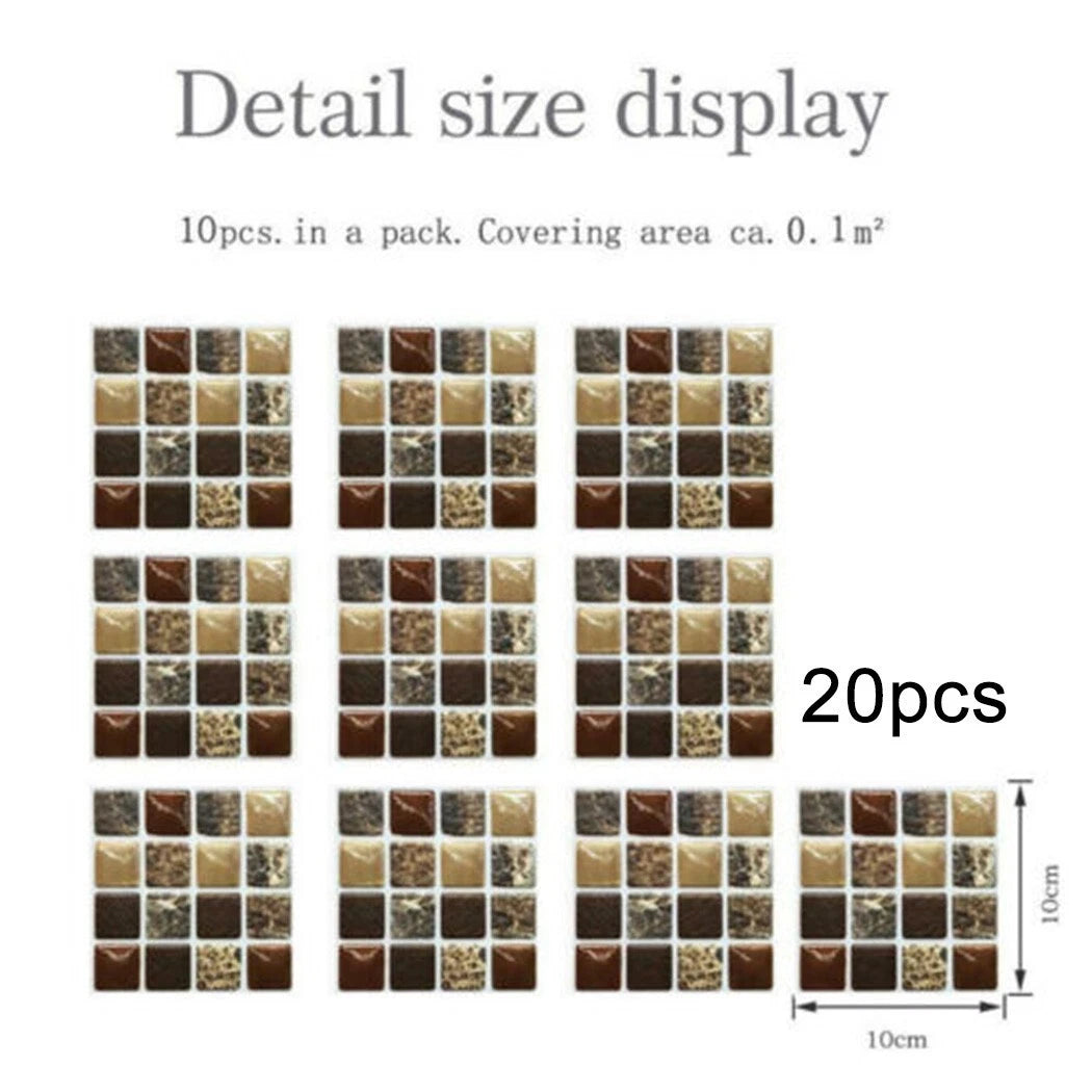 Mosaic Self-adhesive Bathroom Kitchen Decor Home Wall 3d For Tile