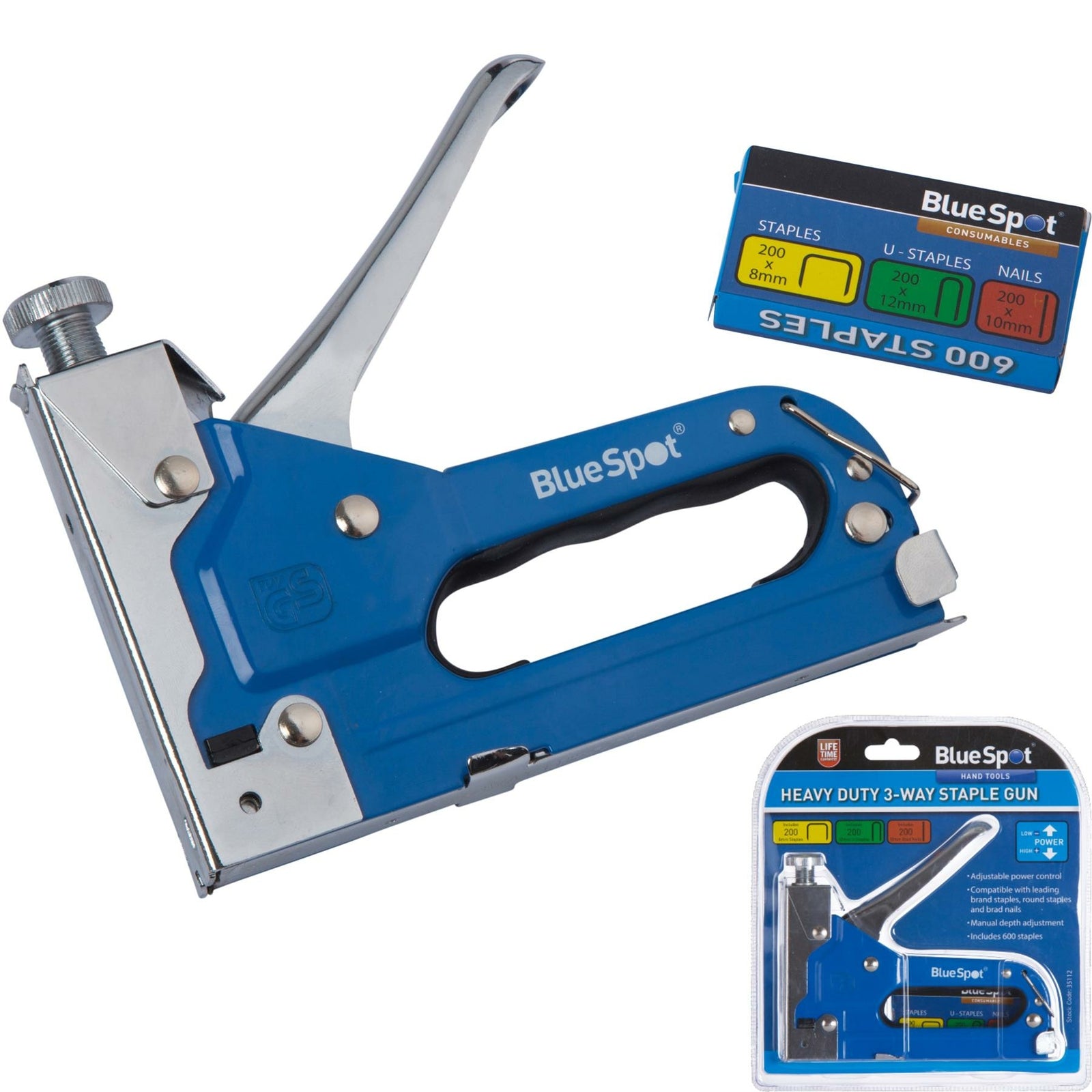 Bluespot Heavy Duty Staple Gun with 600 Staples