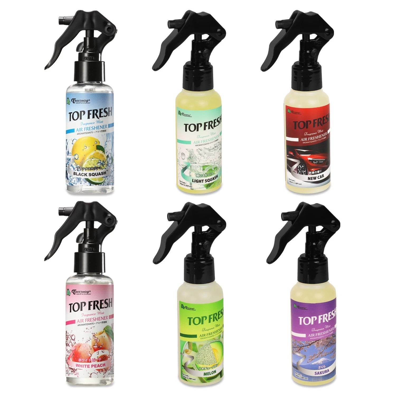 Treefrog 100ml Top Fresh Spray Bottle Multiple Scent Long Last Air