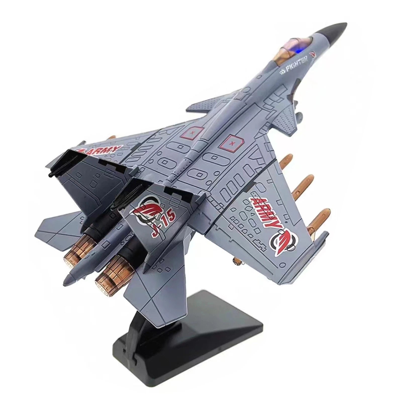 1:100 J-15 Aviation Aircraft Model Sound&light Pull Back Military
