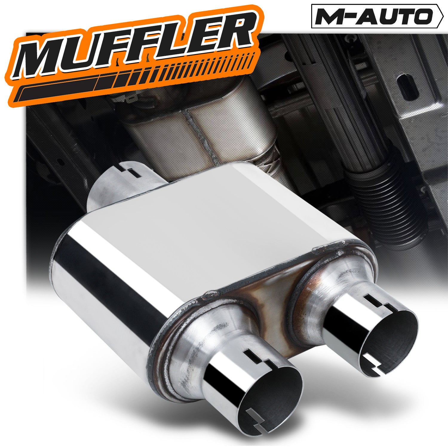 Chrome 2.5" Center Inlet/Dual Outlet Race Performance C