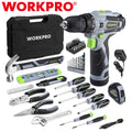 WORKPRO 108PCS Home Tool Kit 12V Screwdriver Power Drill