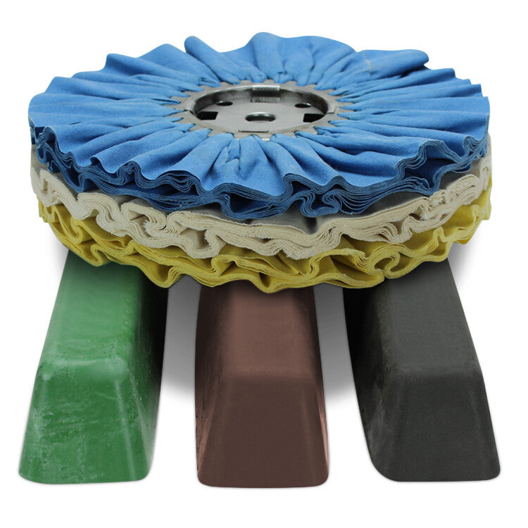 6 Piece Stainless Steel Buffing Kit: "10 Airway Buff Wheels & XL