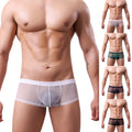 Lightweight Men's See Through Mesh Underwear Mid Waist Boxer Shorts