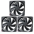 3 pack 120mm Computer Case Fan Y.S. Tech DC Brushless KM121225LS 4 Pin & Molex