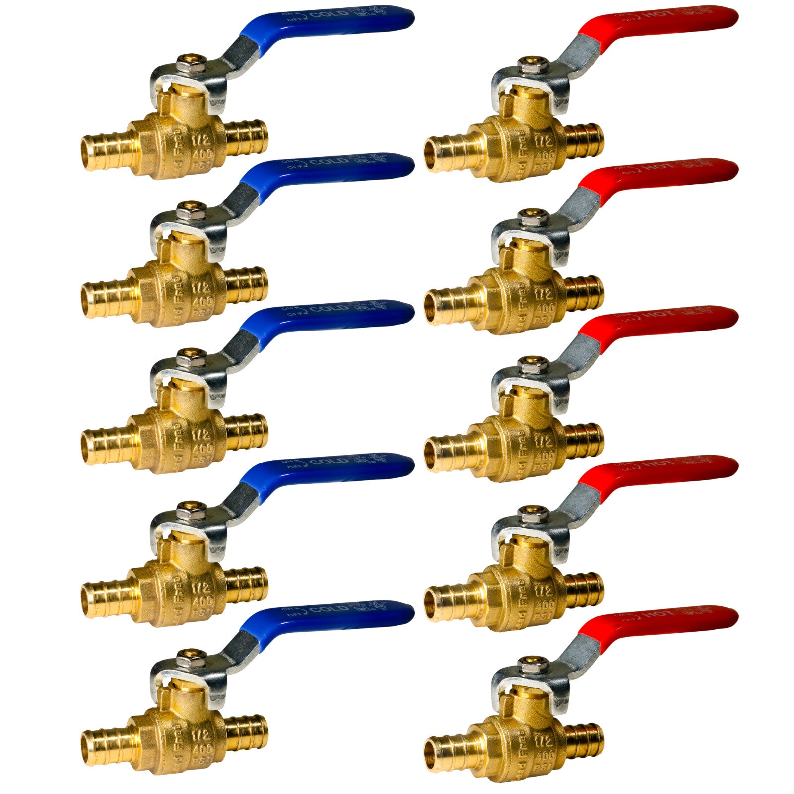XFITTING 1/2" PEX-B Shut Off Ball Valve - 10 Pack