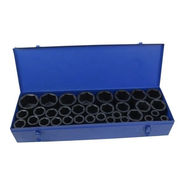 Us Pro 3/4 Drive Deep Impact Socket Set 19-65mm 6 Point 90mm Case