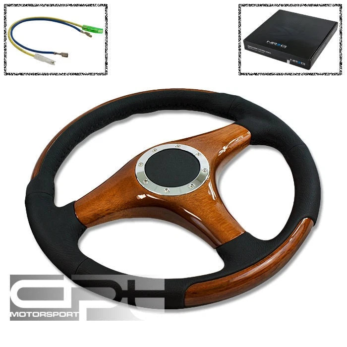 Nrg 350mm 6-hole Racing Steering Wheel Black | Built Supply Co