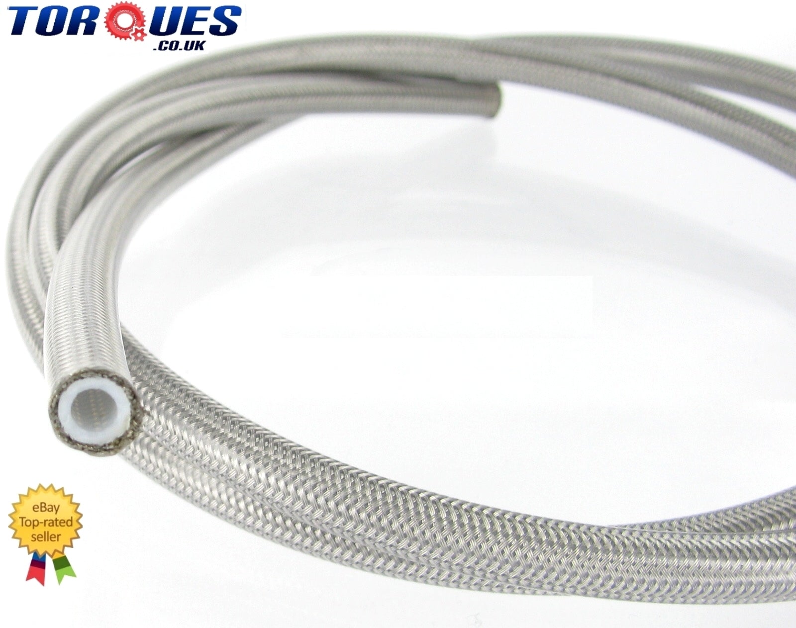 AN -3 (JIC-3 1/8" I.D) Stainless Braided Clear PVC Coated PTFE Brake