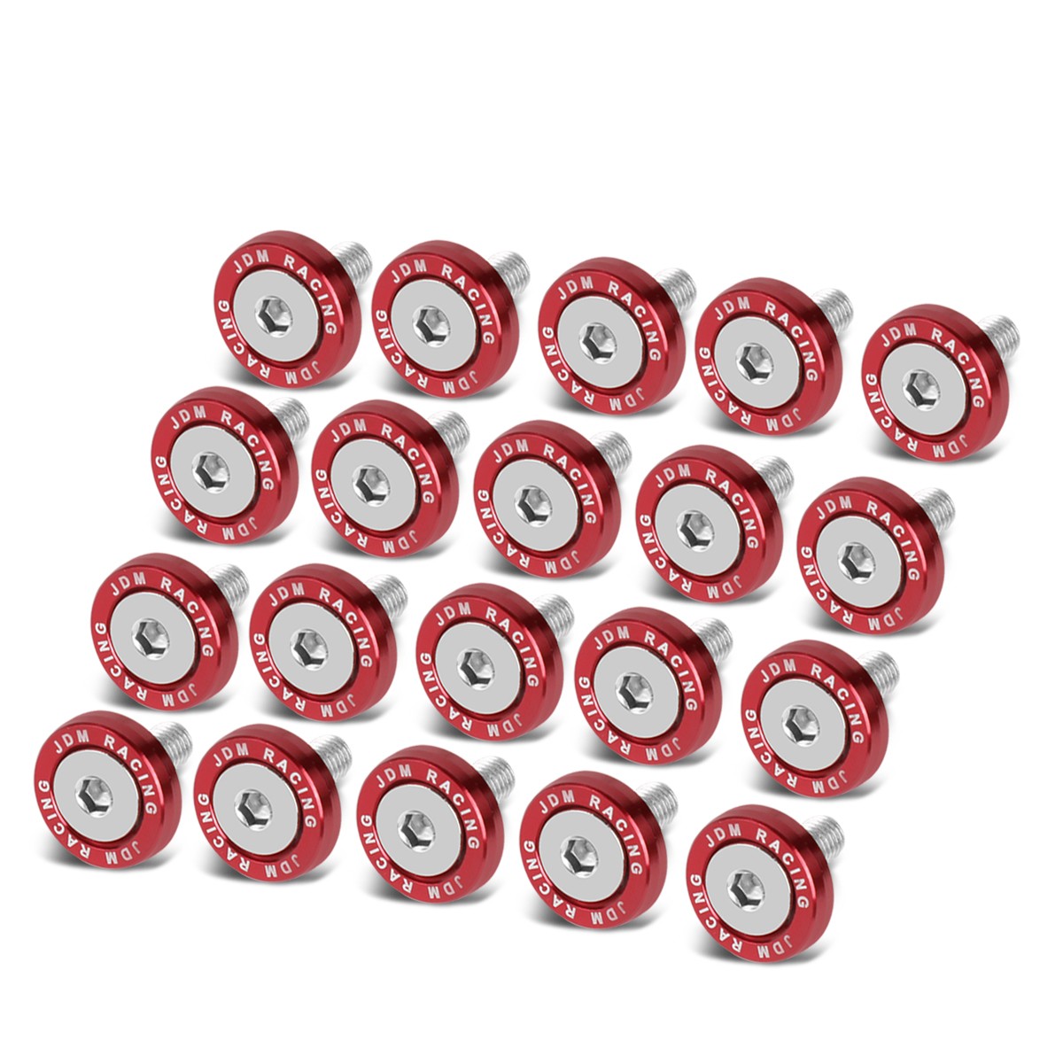20 Pcs Red 20mm Aluminum Fender Washers Dress Up Kit fits M6 x 1.0