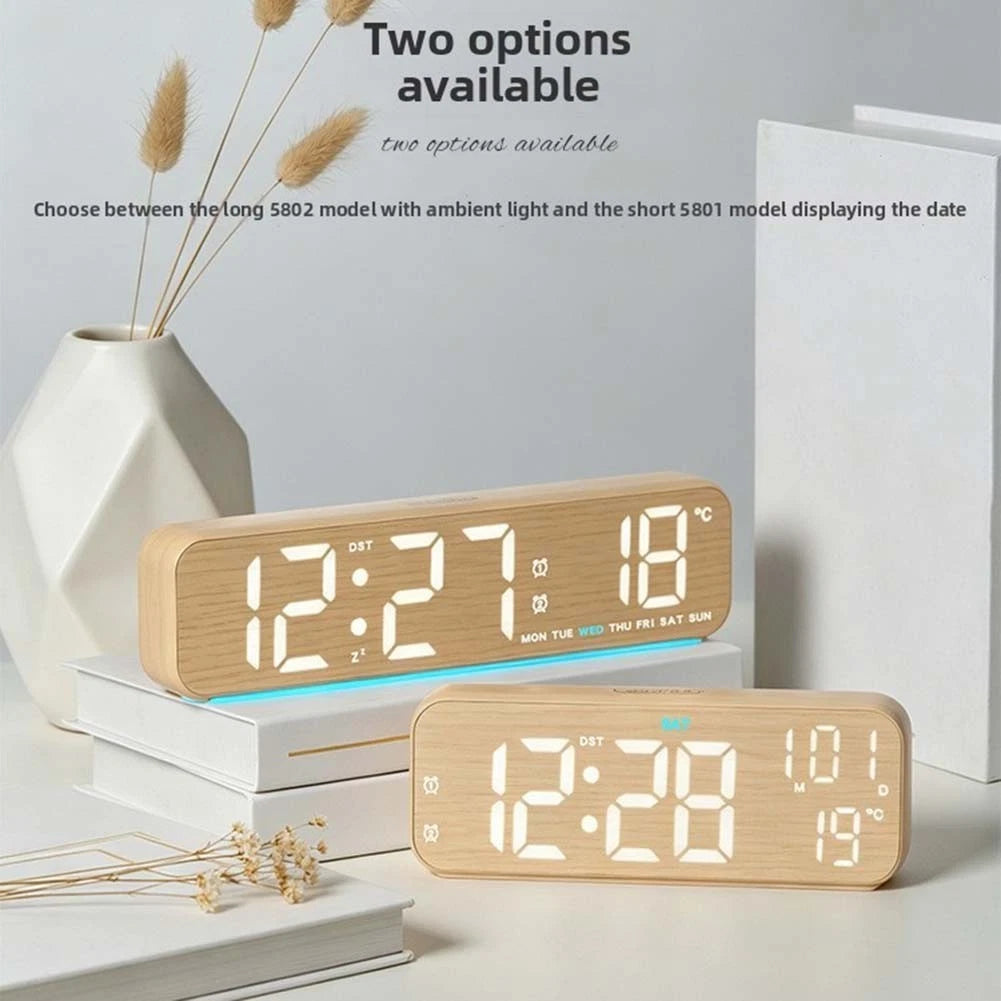 Led Clock With Bottom Ambient Light For Dark Room Visibility Long