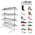2 Sided Shoe Rack Shoe Storage 8 Shelves Holds 60-80 Pairs Of