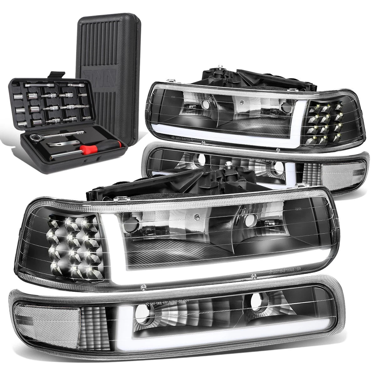 Fit 1999-2002 Silverado Led Drl Black Clear Side | Built Supply Co