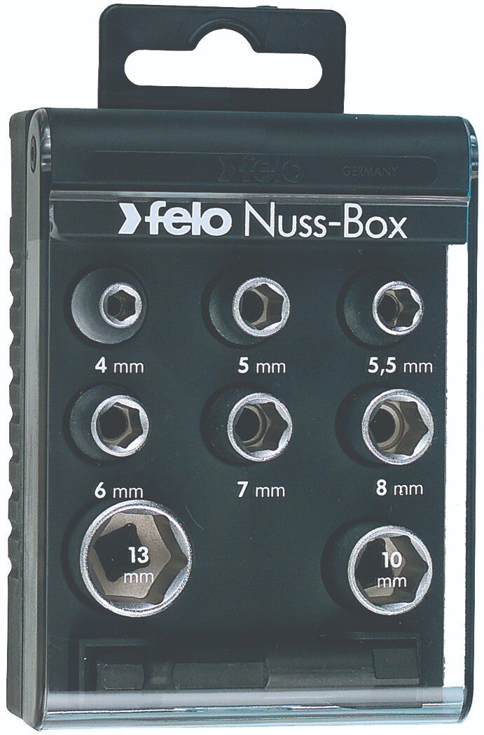 Felo 9pc 1/4" Drive Metric Socket Set 4-13mm
