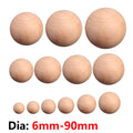 Dia 6mm-90mm Natural Wooden Craft Balls Wood Solid Ball