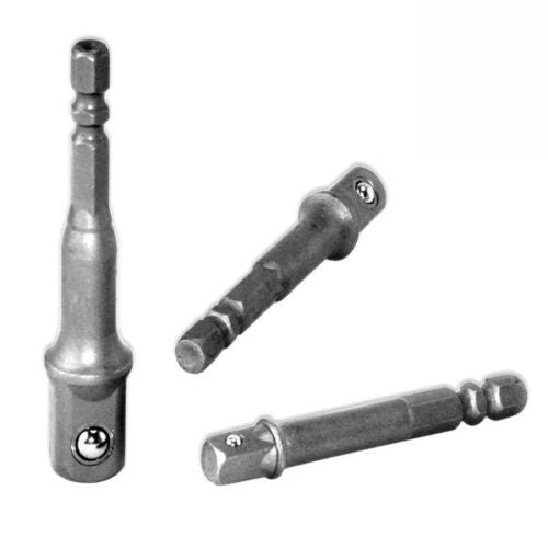Socket Bit Adapter Drill Nut Driver Set 3pc