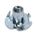 Three Prong T-nut 1/4-20 With 5/16" Long Barrel Machine Thread Steel