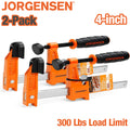 Jorgensen 2-Pack 4" Steel Bar Clamp Set Light Duty 300 Lbs Load Limit